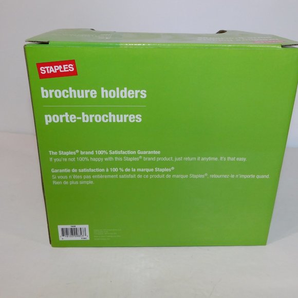 Staples set 4 Brochure Holders 4 3/6 x 3 1/4 x 7 3/4 NEW in PACKAGE. - Picture 5 of 7